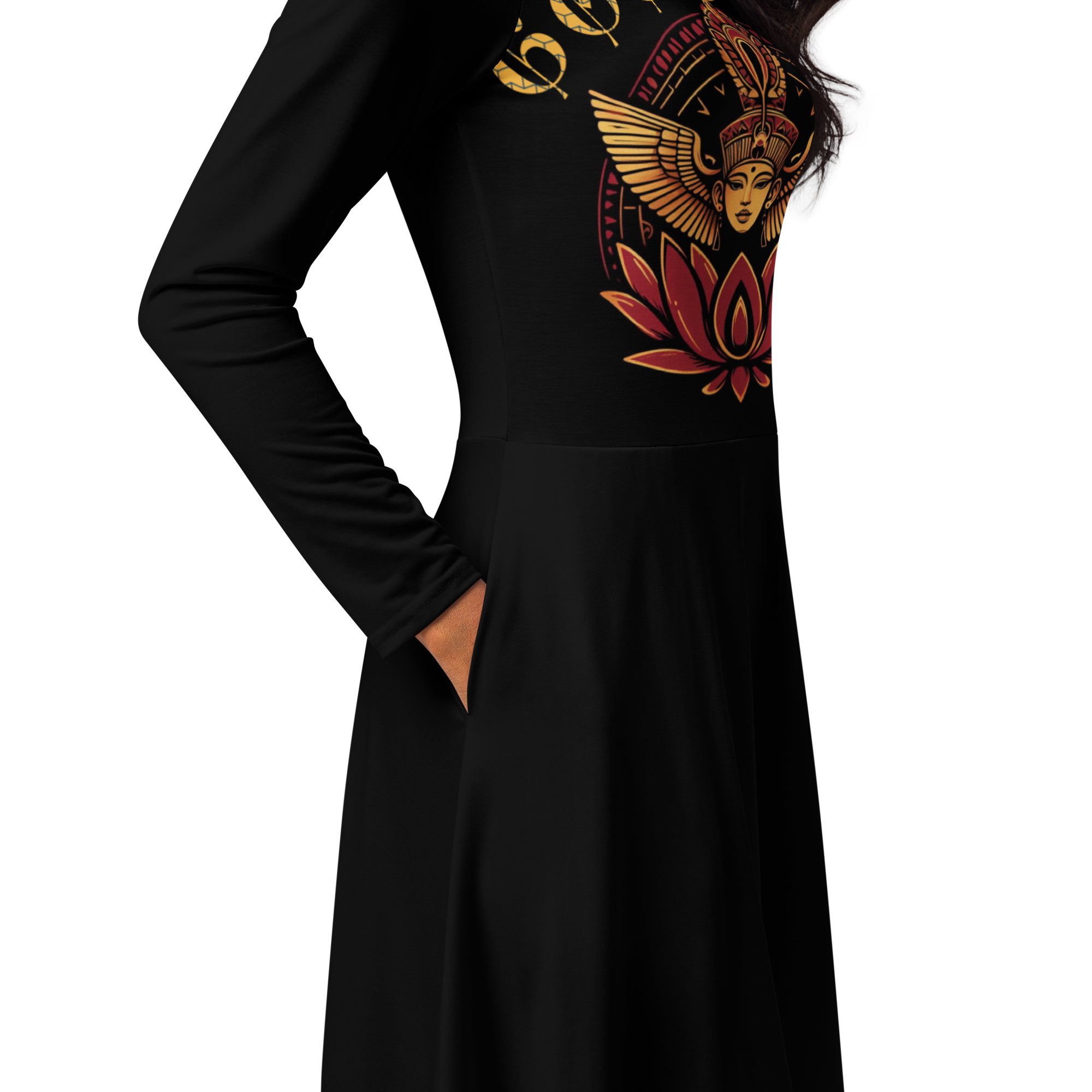 Goddess Long Sleeve Midi Dress