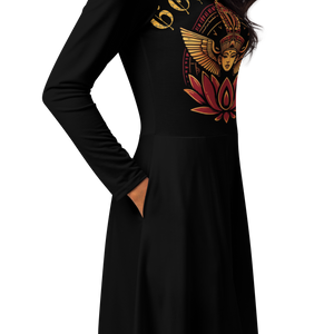 Goddess Long Sleeve Midi Dress