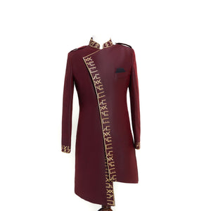 SABAA Divine Masculine Silk Jacket (Burgundy)